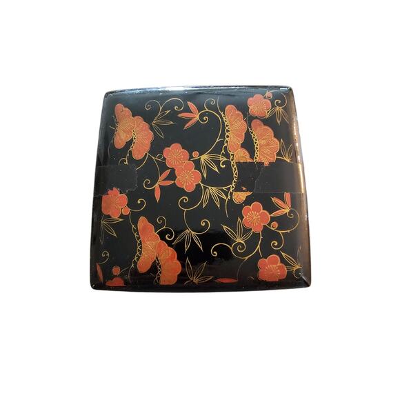 Vintage OMC Japan Triple 3 Stacking Trinket Jewelry Keepsake Boxes Lid Floral - Picture 2 of 6